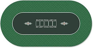 lot 47583 image: GAMELAND 70 x 35 Inch Texas Holdem Poker Mat Portable Rubber Foam Poker Table Tops Poker Layout Smooth Premium Surface, Noise Reduction, and Carrying Case for Poker Games Casino Games