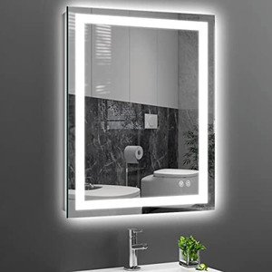 lot 47589 image: KINGDALAI 24 x 32 Led Mirror for Bathroom with Lights (Backlit  Front Lights), Wall Mounted Vanity Mirror, Anti-Fog Dimmable Lights Brightness