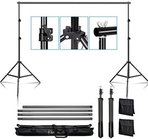 lot 47615 image: Kshioe Backdrop Stand 2x3m6.5x9.8ft Photo Video Studio Adjustable Background Support System Stand with Carry Bag