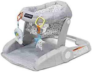 lot 48935 image: Summer� Learn-to-Sit� 2-Position Floor Seat (Heather Gray) � Sit Baby Up in This Adjustable Baby Activity Seat Appropriate for Ages 4-12 Months � Includes Toys