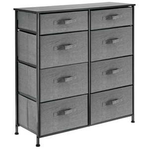 lot 48937 image: mDesign Vertical Furniture Storage Tower with 8 Fabric Drawer Bins