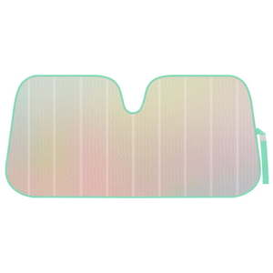 lot 48941 image: Iridescent Matte White Front Windshield Sunshade-Accordion Folding Auto Shade for Car Truck SUV-Blocks UV Rays Sun Visor Protector-Keeps Your Vehicle Cool   (58 x 27 in)