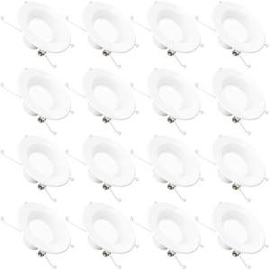 lot 50897 image: Sunco Lighting 16 Pack 56 Inch LED Recessed Downlight, Smooth Trim, Dimmable, 13W75W, 965 LM, 6000K Daylight Deluxe, Damp Rated, Simple Retrofit Installation - UL  Energy Star