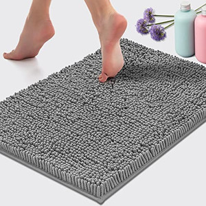 lot 50906 image: Bath Mat by LuxUrux Extra-Soft Plush Non-Slip Bathroom Mats, Luxury Chenille Microfiber Material, Super Absorbent Shaggy Bath Rug  (Stock photo similar--See pics)