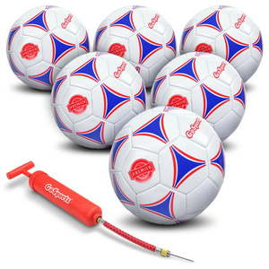 lot 50914 image: GoSports 6 Pack Premier Soccer Ball with Premium Pump  (Size 4)