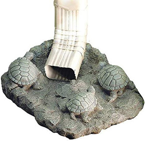 lot 50919 image: Turtle Splash Block  Gutter Downspout  for Garden or Home  Stone Resin Composite  15� L x 12� H