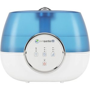 lot 50930 image: Pure Guardian H4750AR Ultrasonic Cool Mist Humidifier, 120 Hrs. Run Time, 2 Gal. Tank Capacity, 600 Sq. Ft. Coverage, Large Rooms, Quiet, Filter Free, Silver Clean Treated Tank, Essential Oil Tray  (Untested)