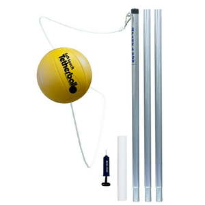 lot 50936 image: Park & Sun Sports Outdoor Yellow 3-Pole Tetherball Play Set with Accessories