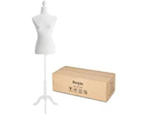 lot 50942 image: Female Mannequin Torso Dress Form wAdjustable Tripod Stand Base Style, Beige