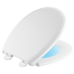 lot 50962 image: Delta Sanborne Round Front Slow-Close  Quick-Release Nightlight Seat, White   (803902-N-WH)