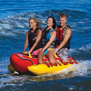 lot 50981 image: Airhead Hot Dog 1 to 3 Rider Inflatable Towable Tube