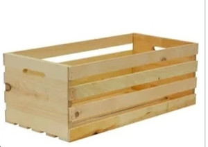 lot 7291 image: Crates and Pallet 27 x 12.5 x 9.5 XL Wood Crate Storage Tote , Natural Pine