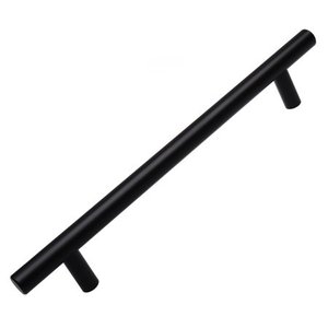 lot 7298 image: GlideRite 4-14 in. Center Solid Modern Cabinet Bar Pull Matte Black