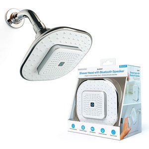 lot 7320 image: atomi 4.9�� White Showerhead w Removable Magnetic Bluetooth Speaker �� AT1490 1 pk