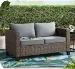 lot 8119 image: Better Homes & Gardens Brookbury Loveseat- Gray- Retail $242