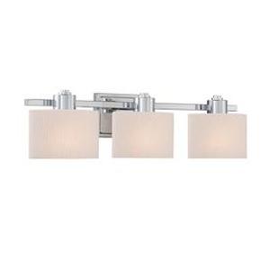 lot 1024 image: allen  roth 3-Light Grayson Polished Chrome Bathroom Vanity Light