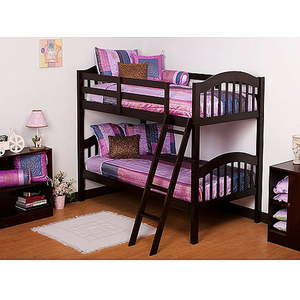 lot 5390 image: Storkcraft Long Horn Twin Over Twin Bunk Bed Espresso Box 2 of 2 Guardrails Ladder Slats, 78 L