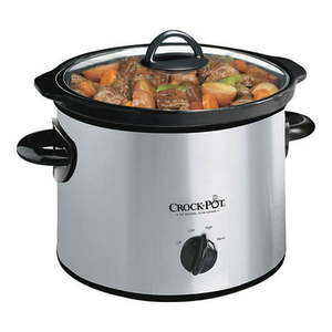 lot 5395 image: Crock Pot SCR300-SS 3-Quart Stainless Steel Slow Cooker Round Manual, 8 x 9