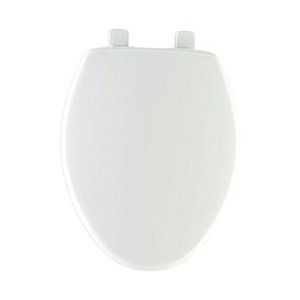 lot 5694 image: Mayfair Slow Close Elongated White Plastic Toilet Seat