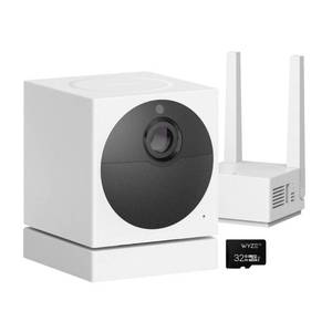 lot 5759 image: WYZE Wireless Outdoor Surveillance Camera Plus MicroSD Card Includes Base Station, White