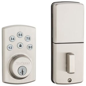 lot 5763 image: Kwikset 907 Powerbolt2� Electronic Deadbolt in Satin Nickel