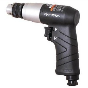 lot 5405 image: Husky 38 in. Keyed Chuck Reversible Drill, Black, Silver