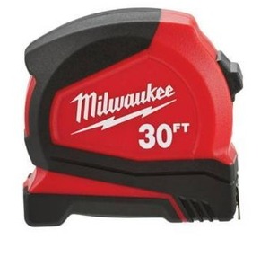 lot 5406 image: Milwaukee-48-22-6630 30 ft. Compact Tape Measure, Red
