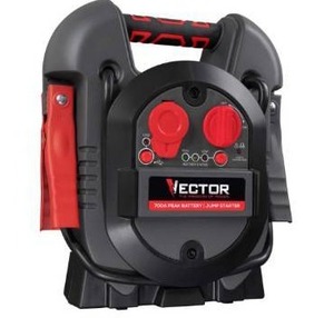 lot 5408 image: Vector 700 Peak Amp Jump Starter, One USB Charging Port, Rechargeable, Black, Red, 9x 11