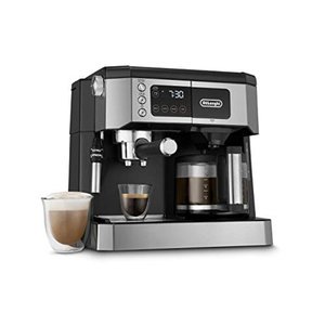 lot 5616 image: DeLonghi All-in-One Combination Coffee Maker &amp Espresso Machine  Advanced Adjustable Milk Frother for Cappuccino &amp Latte  Glass Coffee Pot 10-Cup, COM532M- Retail$219.99