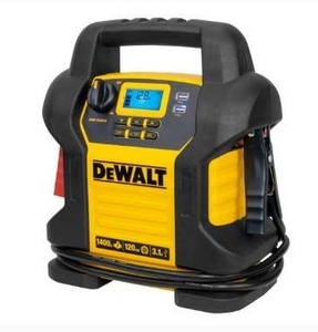 lot 5681 image: DEWALT DXAEJ14 Digital Portable Power Station Jump Starter 1400 Peak700 Instant Amps, 120 PSI Digital Air Compressor, 3.1A USB Ports, Battery Clamps , Yellow (B06XD6XBCM)