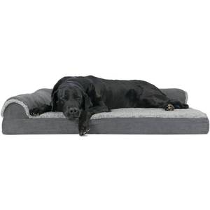 lot 10452 image: FurHaven Pet Products Dog Bed Deluxe Orthopedic Stone Gray Jumbo