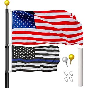 lot 5247 image: Panta 30 ft Telescoping Flag Pole with American Flag