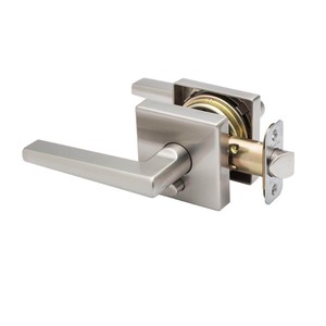 lot 5400 image: Copper Creek Hardware Verona Satin Stainless Pushbutton Privacy BedBath Door Handle