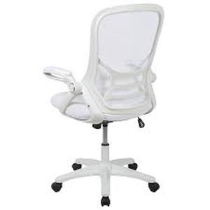 lot 5417 image: High Back Mesh Ergonomic Swivel Office Chair With White Frame And Flip Up Arms,