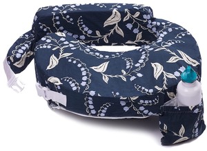 lot 5387 image: My Breast Friend Feeding Pillow, Blue, Flower Design, 24 x 17 x 6
