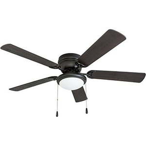 lot 4705 image: Portage Bay Hugger 52in Matte Black West Hill Ceiling Fan w Bowl Light Kit