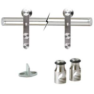 lot 4707 image: Everbilt 72 in. Stainless Steel Sliding Barn Door Track and Hardware Kit
