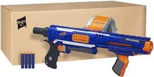 lot 4713 image: Nerf Rampage N-Strike Elite Toy Blaster with 25 Dart Drum Slam Fire &amp 25 Official Elite Foam Darts