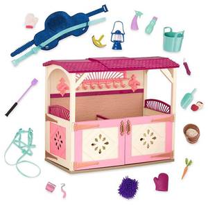 lot 5745 image: Glitter Girls by Battat All Asparkle Acres Riding Stable Set