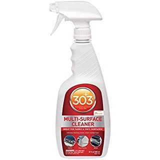 lot 80034 image: 303 Marine Multi-Surface Cleaner - Safely Cleans All Water Safe Surfaces, Including All Types of Fabric and Vinyl, Rinses Residue Free, Manufacturer Recommended, 32oz (30204) Packaging May Vary (B00030MAL4)