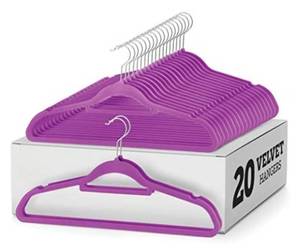 lot 51184 image: Premium Velvet Hangers with Tie Bar 20 Pack Slim Space Saving Coat Hanger, Non Slip Wardrobe Hangers, Clothes Hangers 360° Swivel Hook, Suit, Shirt Dress & Trouser Hangers Thin Flocked Felt Hangers