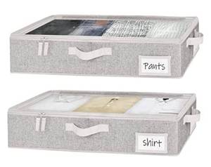 lot 51188 image: StorageWorks Underbed Storage Box With Zippers, Underbed Storage Clothes Organizer With Sturdy Structure, Gray, Medium, 2 pack, 23 � L x 12 � W x 5 H