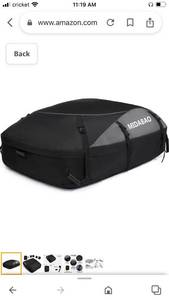 lot 51280 image: MIDABAO 20 Cubic Waterproof Duty Car Roof Top Carrier-Car Cargo Roof Bag Car Roof Top Carrier - Waterproof & Coated Zippers - for Cars with or Without Racks