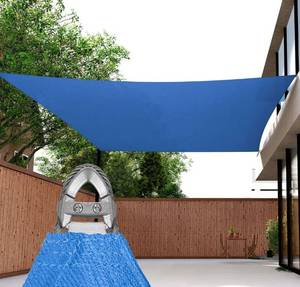 lot 51283 image: LARGE SHADE SAIL POLE HOOKUP NYLON BLUE