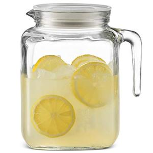 lot 51284 image: Bormioli Rocco Hermetic Seal Glass Pitcher With Lid and Spout 68 Ounce Great for Homemade Juice & Cold Tea or for Glass Milk Bottles
