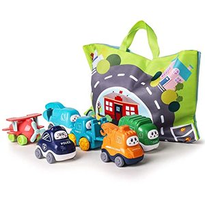 lot 51306 image: ALASOU Baby Truck Car Toy and Playmat Storage Bag(6 Sets)Baby Toys 12-18 MonthsInfant Toys for 1 2 3 Year Old boy Girl1st Birthday Gifts for Toddler Toys Age 1-2