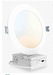 lot 76506 image: 12 Pack LED Recessed Lighting 6 inch,3CCT Dimmable Canless Recessed Ceiling Light 5000K4000K3000K Selectable,1050LM Slim LED Panel Downlight with Junction Box,12W 110W Eqv,led Wafer Lights for Home