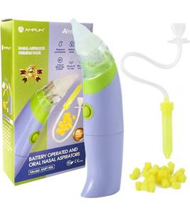 lot 76507 image: Amplim Battery Operated Baby Nasal Aspirator With Free Snot Sucker And 30 Filter