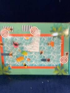 lot 76589 image: INFLATABLE CANVAS POOL RAFT WITH PUMP