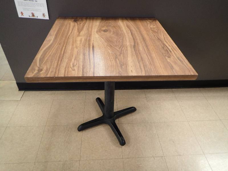 lot 1760 image: Light Laminated Top Single Based Dining Table